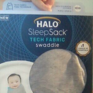 NWT Halo Sleep Sack Tech Fabric Swaddle in Heather Aqua, Newborn, TOG 1.5